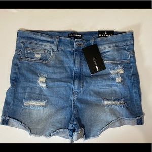 Fashionnova NWT Distressed Light Blue Jean Shorts